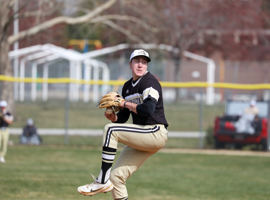 Theo Hughes ('24) pitching for NWU after season-ending Tommy John surgery in 2022. 