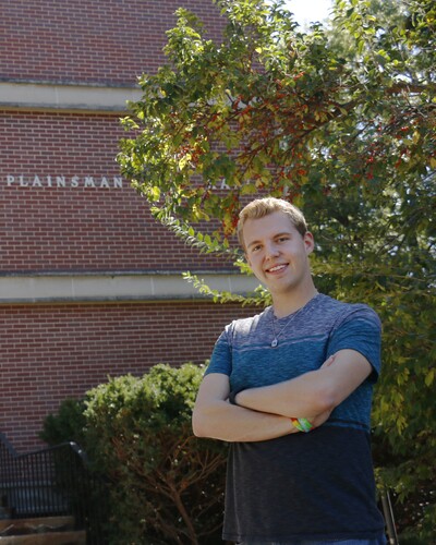 Sophomore Eric Kimberly decided to pursue all of his academic passions: theatre, math, and education and is majoring in all three. He is also a peer assistant in Plainsman Hall.
