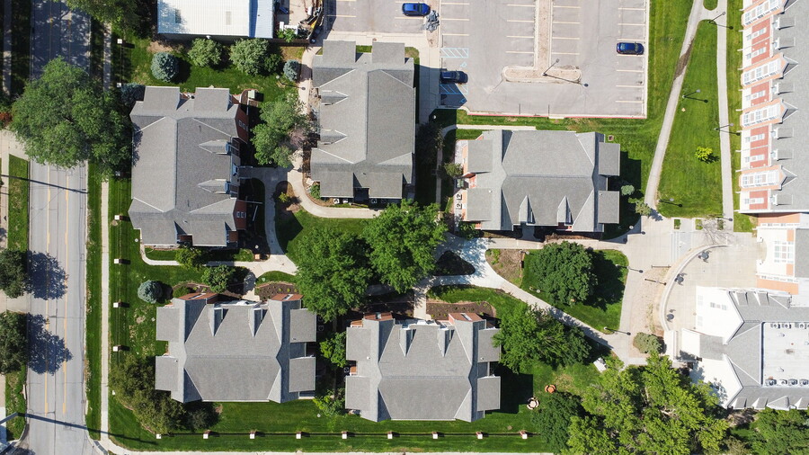 Aerial view of Townhouse Village.