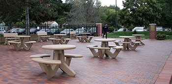 Bostwick park with picnic tables.