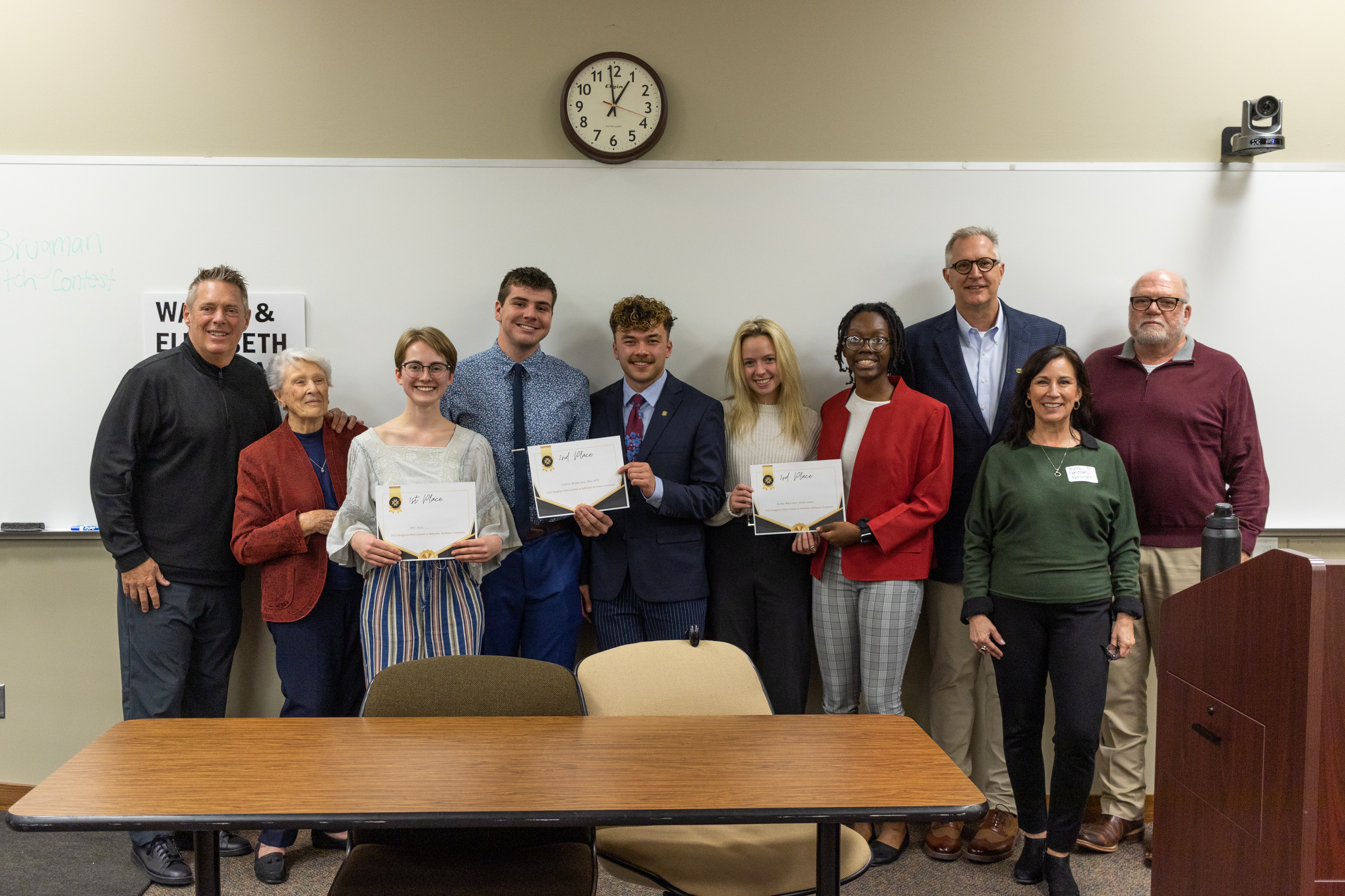 Winners of the 2023 Brugman Pitch Contest with Judges