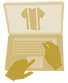 illustration of a laptop with a picture of the wesupportu shirt on the screen