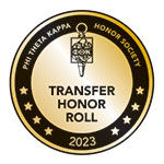Gold badge that says, Transfer Honor Roll