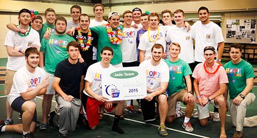 Members of Zeta Psi Fraternity at Relay for Life.