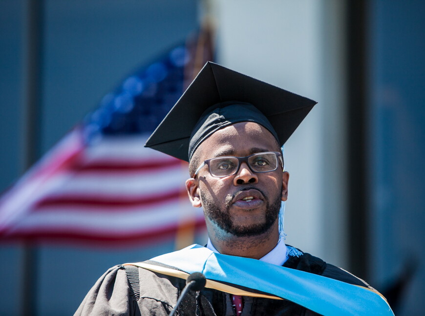 Antwan Wilson, Chancellor of Washington, D.C. Public Schools, delivered the commencement address, encouraging graduates to find a way to give back to the communities they came from.