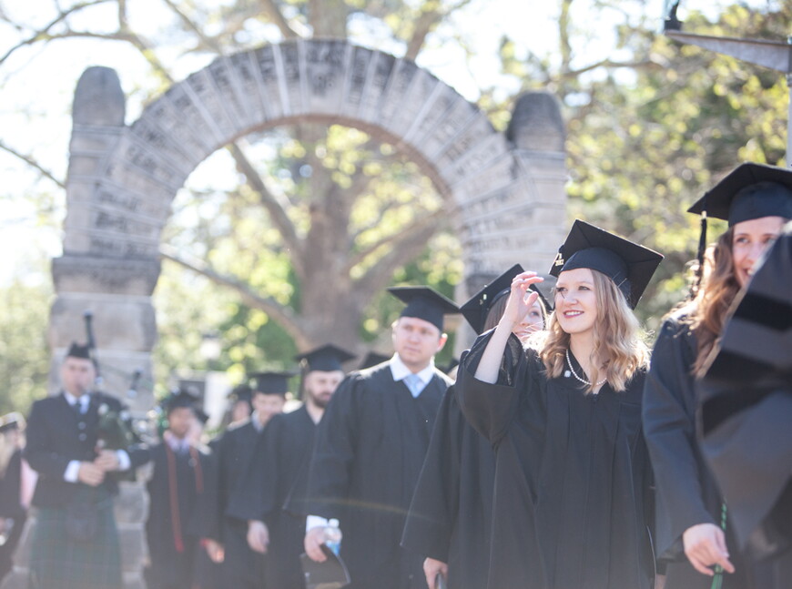 Nebraska Wesleyan's 128th commencement was held Saturday, May 6. Nearly 500 undergraduate and graduate degrees were awarded.
