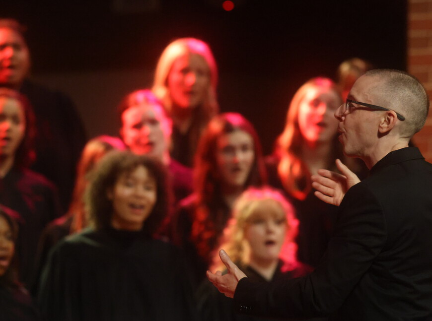 Choir students singing