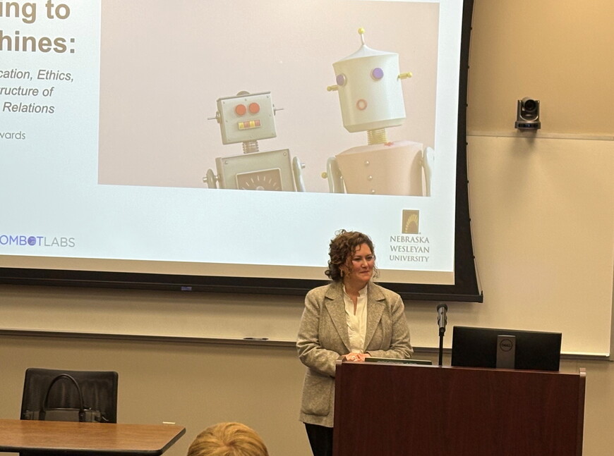 Autumn Edwards delivers NWU’s 2026 Communication in the Modern World Lecture.