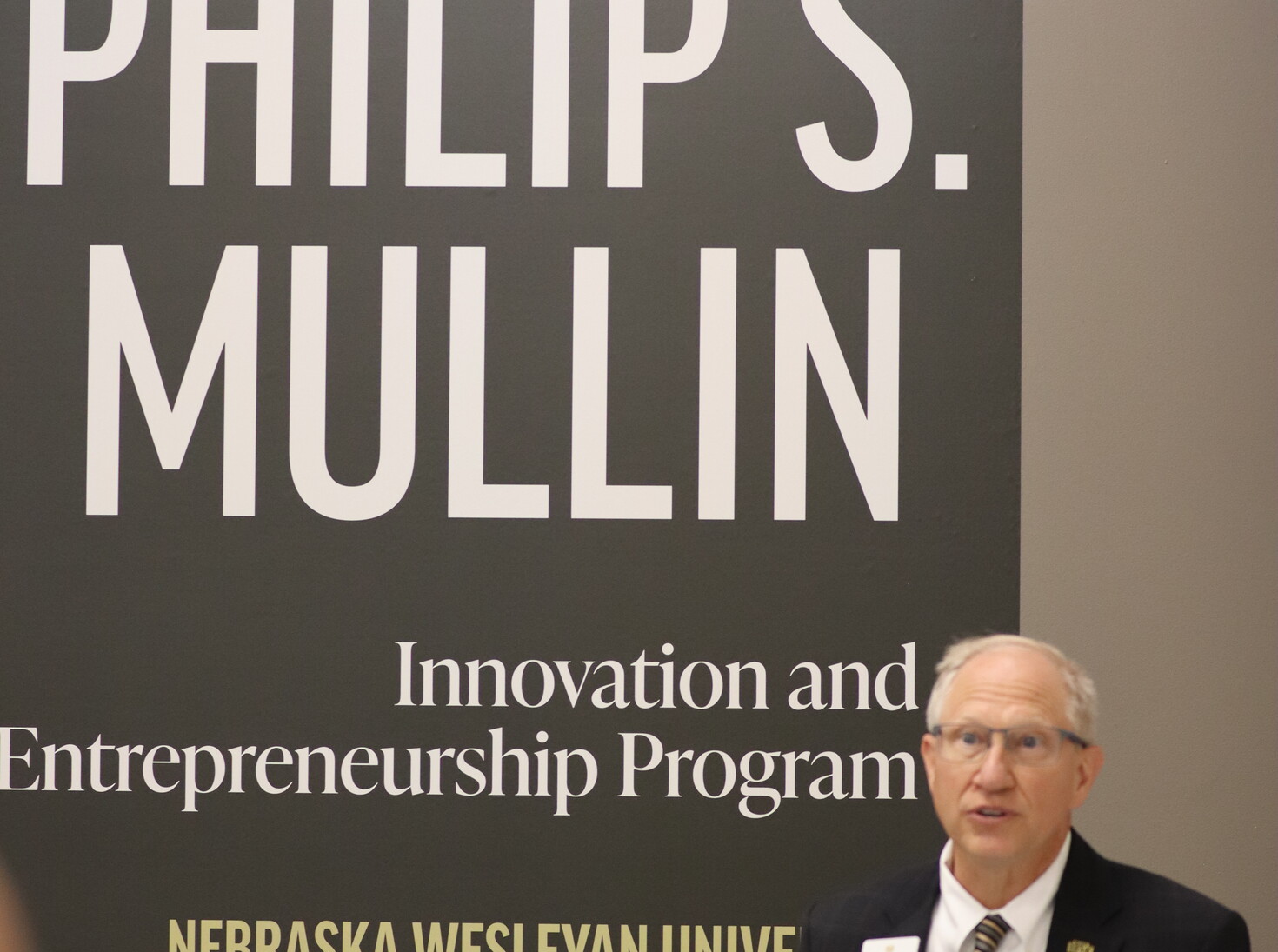 NWU president Darrin Good at the grand opening of NWU's Accelerator Studio.
