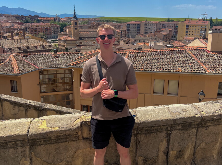 Tate Crawford poses while studying abroad in Spain.