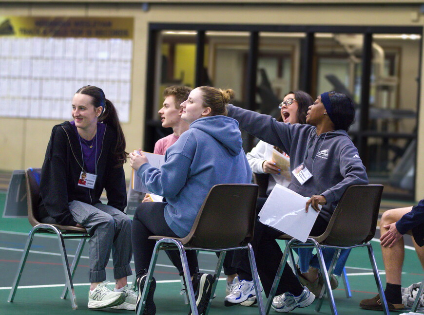 Students participate in NWU's poverty simulation in February of 2026.