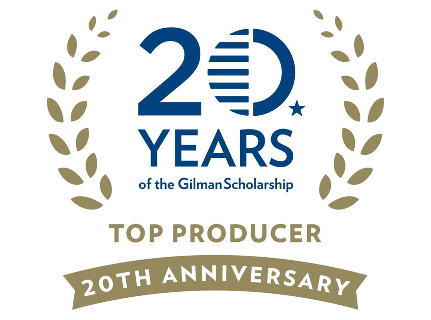 20-year top Gilman Scholar producer 