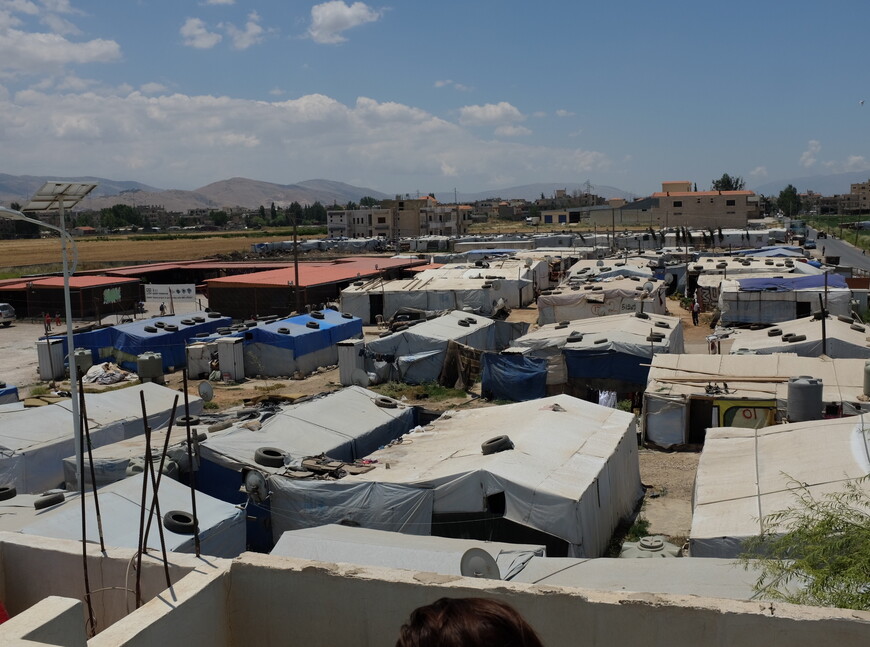 An overhead view of the Syrian refugee camp