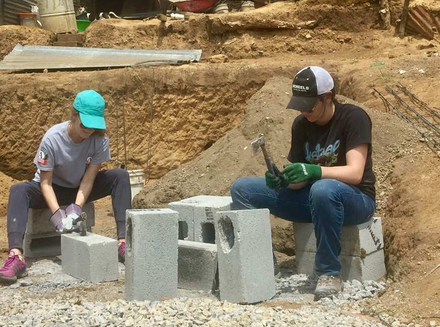 GSL members spent six days mixing cement, chipping and shaping cinder blocks, and digging foundations for two new homes.