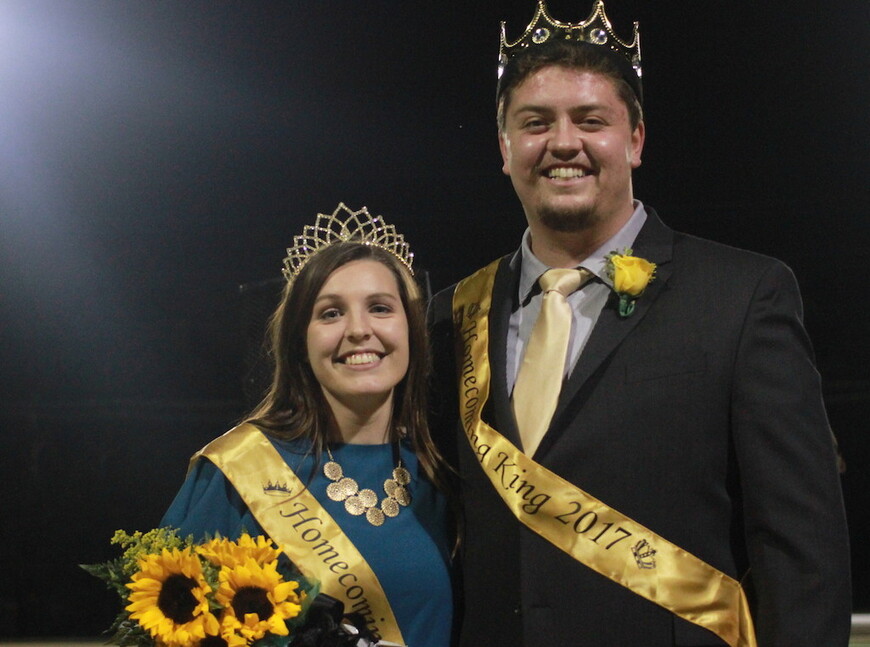 Seniors Ty Garner of Broomfield, Colo., and Hannah Rittscher of Clearwater, Neb., were crowned the 2017 Homecoming king and queen. 