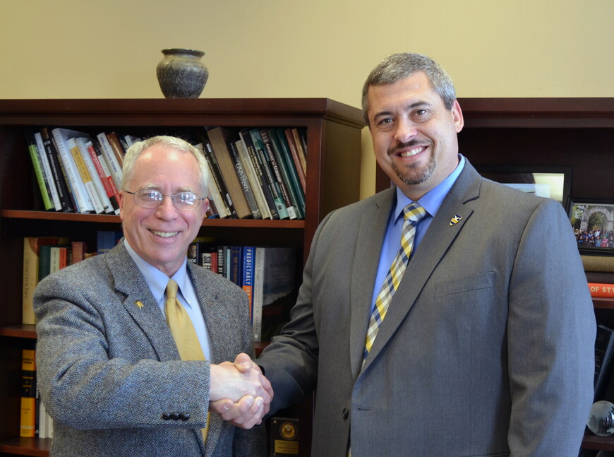 Nebraska Wesleyan President Fred Ohles and Mid-Plains Community College President Ryan Purdy signed a formal agreement for the Pathways Scholarship Program, which provides scholarships to MPCC students who transfer to NWU's undergraduate or adult programs