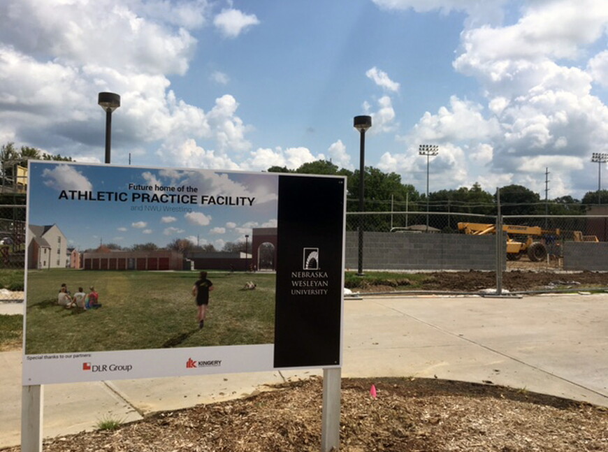 Construction on the new athletic practice facility