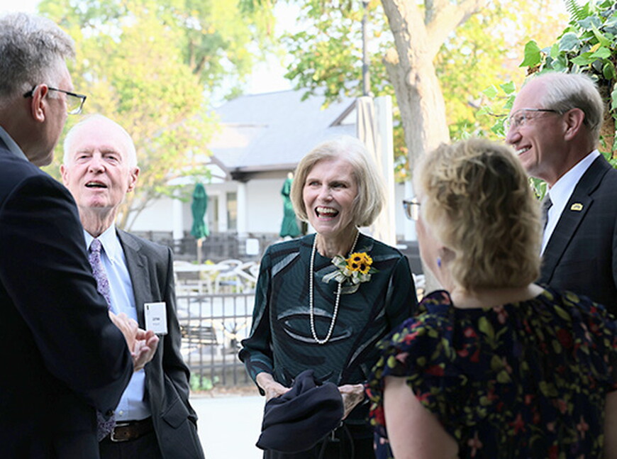 President Good with alumni