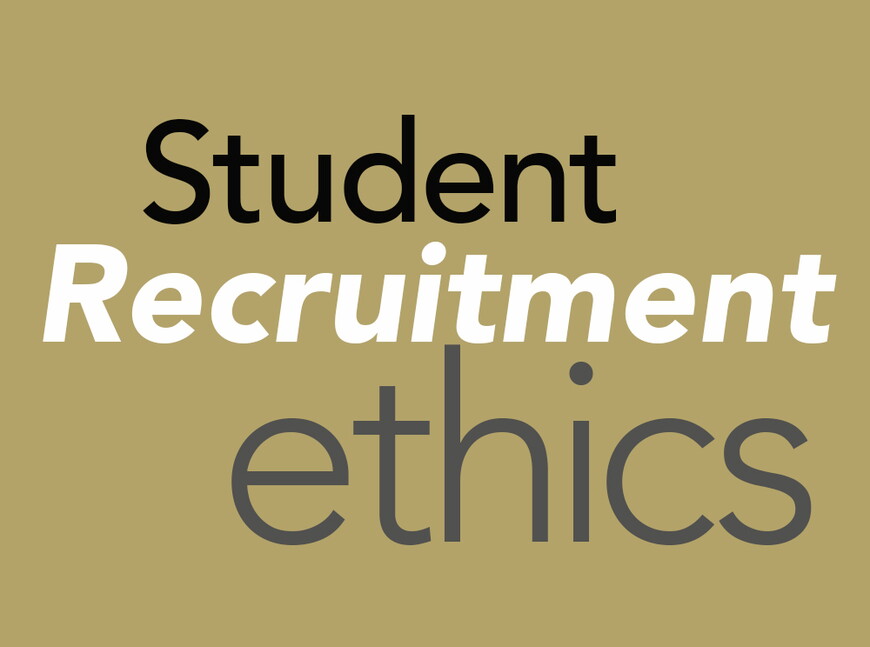 Student recruitment ethics text in a graphic