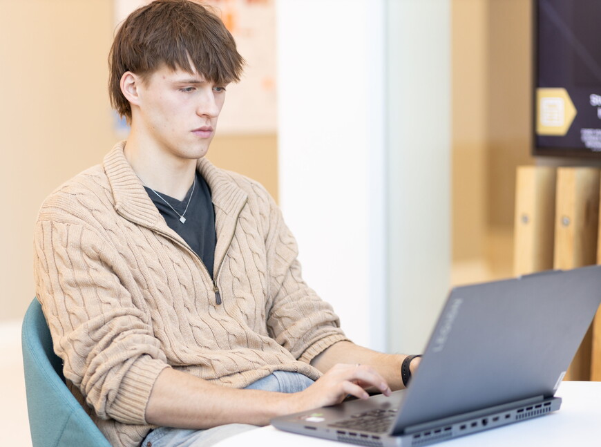 Student at a computer