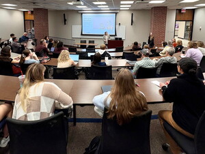 Autumn Edwards delivers NWU’s 2026 Communication in the Modern World Lecture.