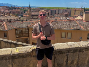 Tate Crawford poses while studying abroad in Spain.