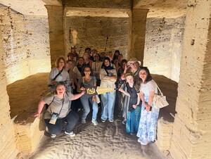 NWU students exploring ancient ruins in Egypt.