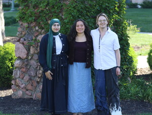 Murslen Mudhafar, Daniela Garcia, and Ashton Barlow are NWU's newest Gilman scholars.