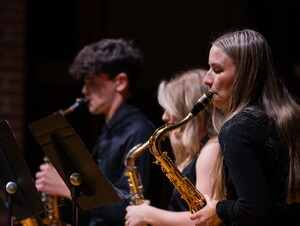 Nebraska Wesleyan Honors Festival returns in February with honor choir on Feb. 2, at 7 p.m. and honor band on Feb. 17, at 2:30 p.m.  Photo of students playing instruments. 
