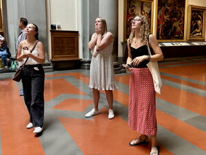 NWU students marvel at the statue of David.