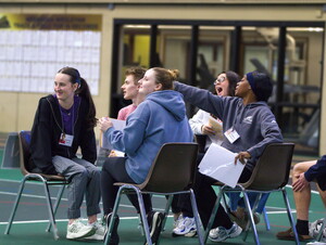 Students participate in NWU's poverty simulation in February of 2026.