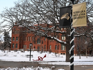 Photo of Old Main during the winter. 