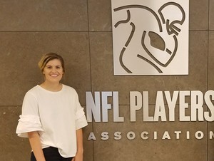 As a self-described "big time football fan," senior Brittany Pair knew an internship with the NFL Players Association would give her valuable experiences for a career in sports management. 
