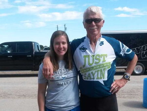 Carly Adams stands with fellow bike enthusiast Clayton Streich who initially recommended the Tour de Nebraska internship to the NWU student. Carly met Clayton through her research at Lincoln Bike Kitchen.