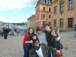 Choir members enjoy some free time in Stockholm, Sweden.