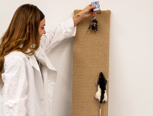 A rat and its student trainer compete in the 2025 Xtreme Rat Challenge.