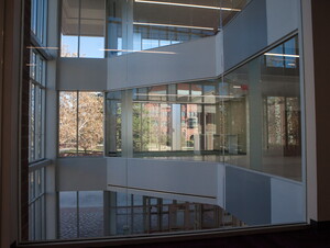 The new Acklie Hall of Science glass entryway