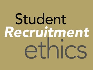 Student recruitment ethics text in a graphic