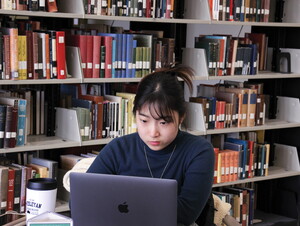 Student on computer