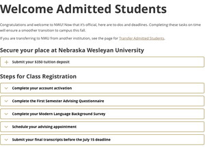 Admitted Students webpage