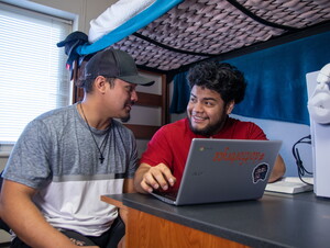 Students in a dorm room