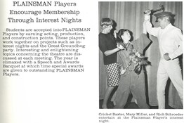 Cricket Baxter, Mary Miller, and Rich Schroeder entertain at the Plainsman Player's interest night.