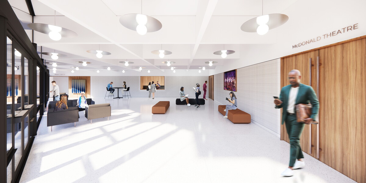 The clean, open lobby design will better serve both patrons and students.