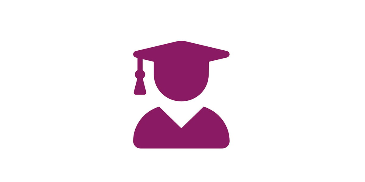 Icon of a student with a graduation cap