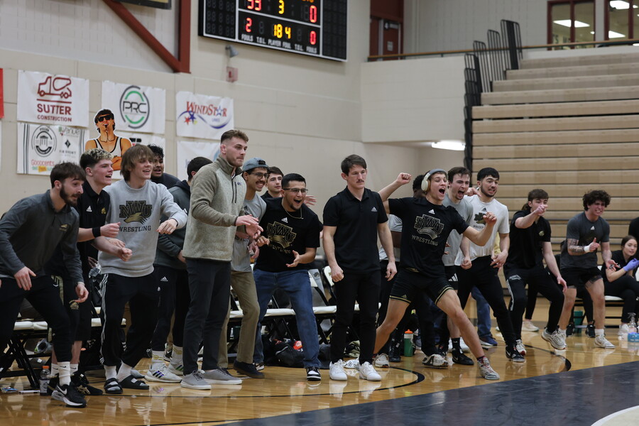 Students at wrestling match