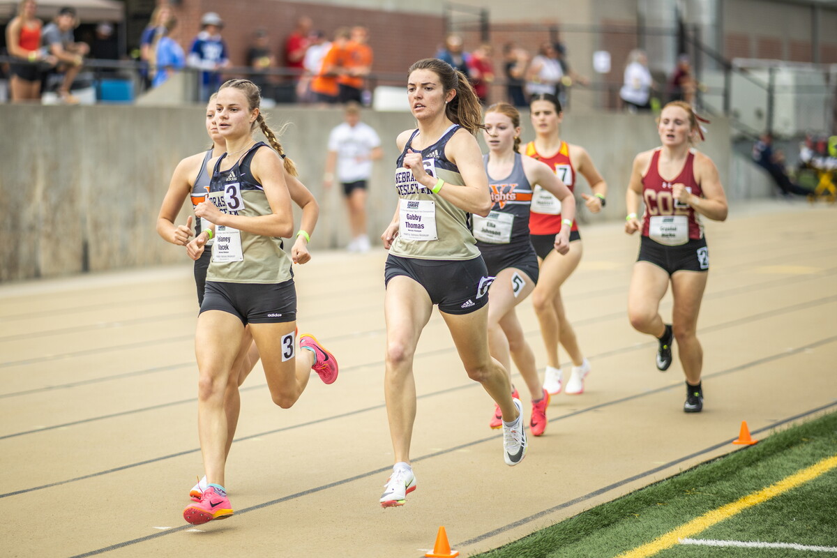 Students running in race