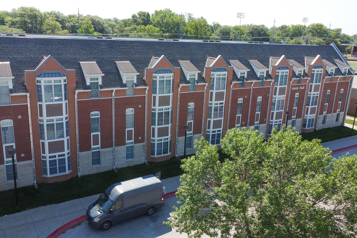 Exterior of Heim Hall.