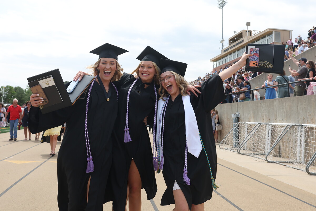 Students in graduation caps