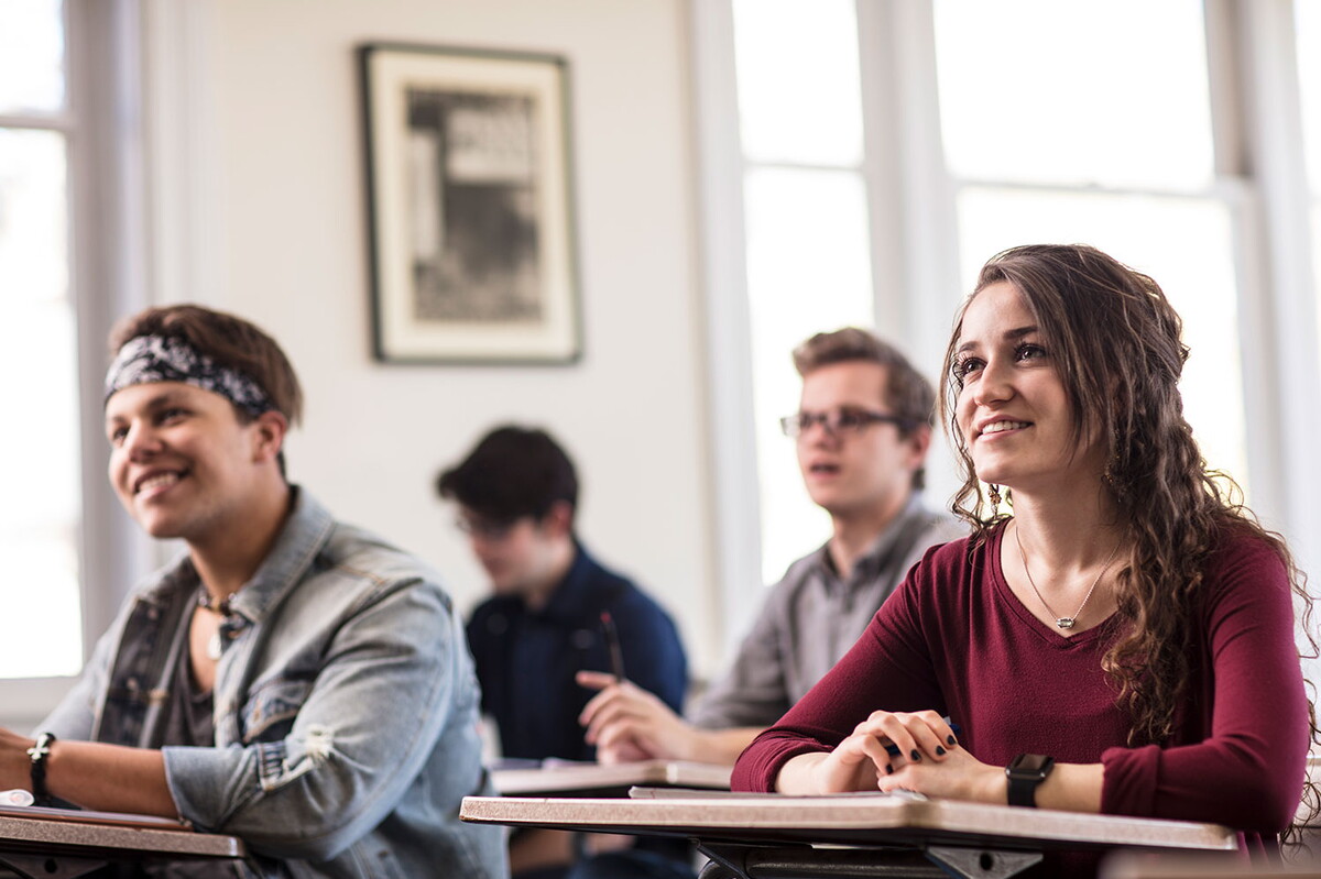 Students sitting in class