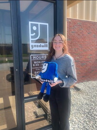 Student Payton Fallick completed her research at Goodwill